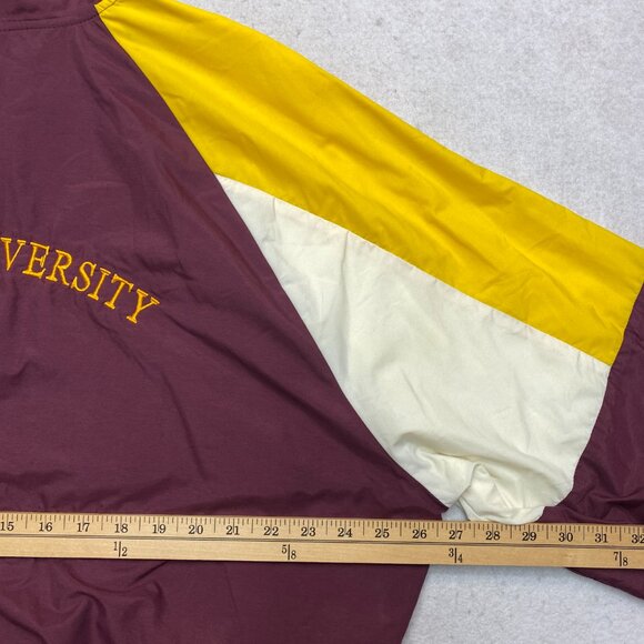 VINTAGE Kutztown University Jacket Mens XL Red Yellow Track Lined Pullover 90s - Picture 11 of 12